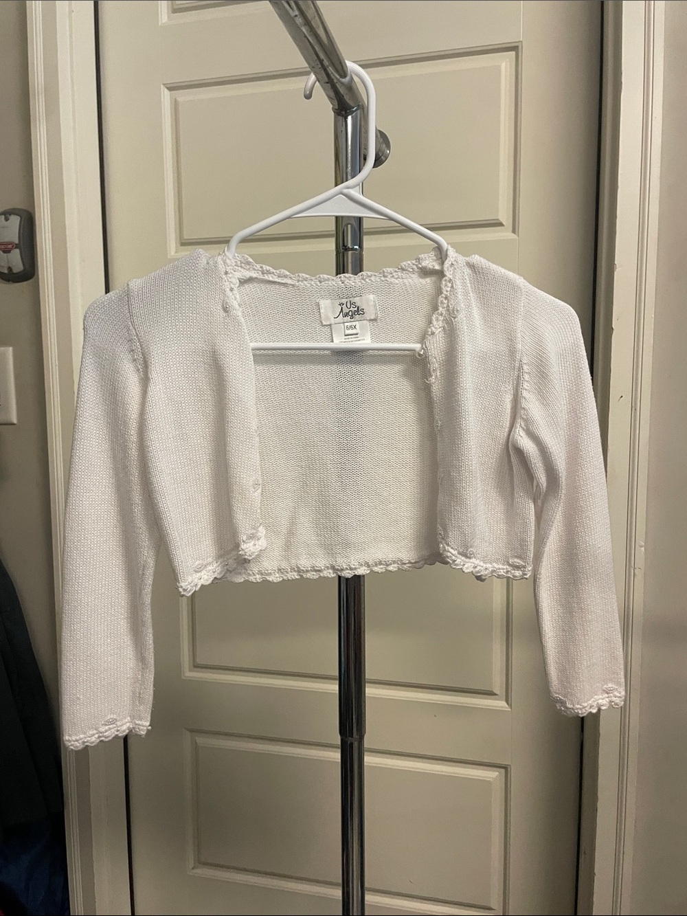 Us Angels White Cropped Kid’s Shrug